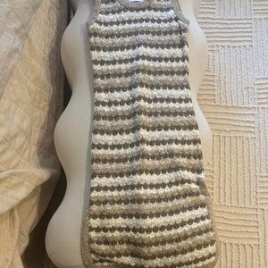 Ramy Brook Taupe and Cream Knit Midi Dress